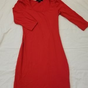 XXI Red 3/4 Sleeve Dress